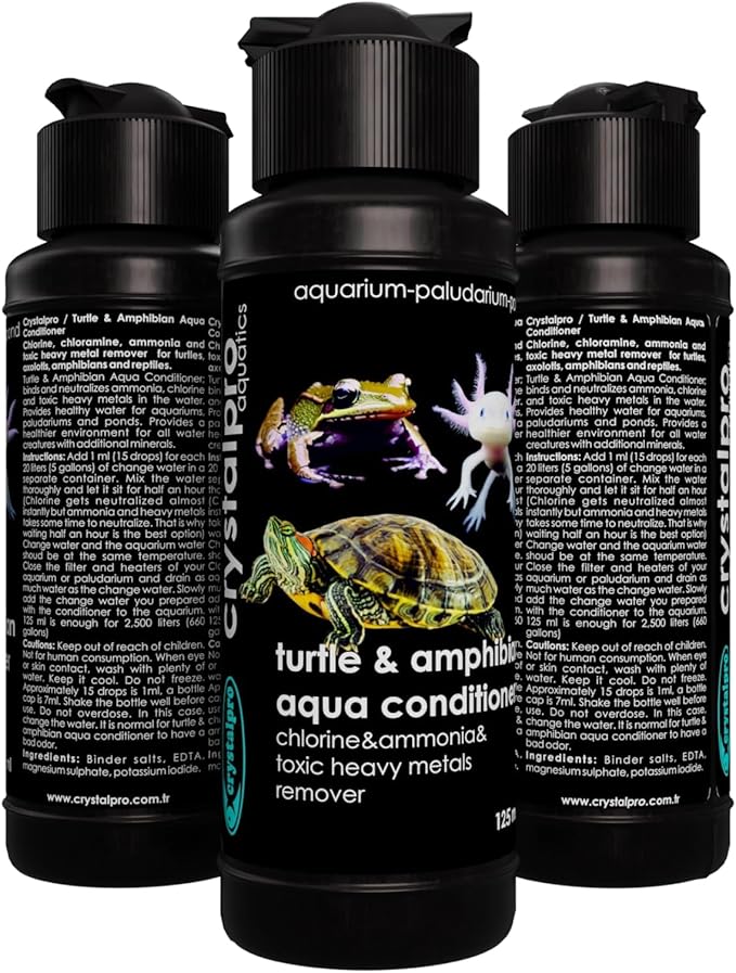 Turtle & Amphibian Water Conditioner 4.22 Oz - Treats 660 Gallons, Neutralizes Chlorine and Ammonia - Makes Tap Water Safe for Amphibian and Reptile Aquariums/Terrariums