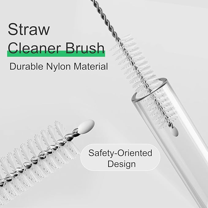 12 Inch Extra Long Straw Cleaning Brush Set - 10 Pack Pipe Cleaners for Baby Bottles, Water Bottles, Tumblers & Reusable Straws - Dishwasher Safe