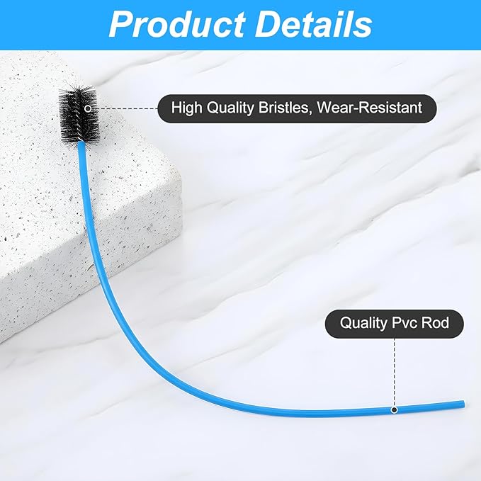 3 Pack AC Drain Line Cleaner, Drain Brush Sunroof Draining Cleaning Tool Condensate Trap Brushes Line Cleaner for Air Conditioner Drains Flexible Systems Pump Long Pipe Unclog for Sink