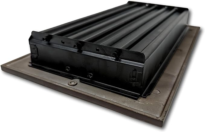 Madelyn Carter 6 x 12 Cast Aluminum Linear Vent Cover with Damper - Oxidized Bronze (Overall: 7.25 x 13.5) | Floor Register - Wall Register