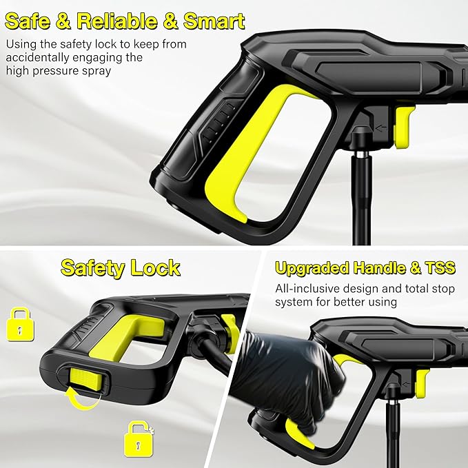 Electric Pressure Washer, 4200PSI 2.8GPM Power Washer with 4 Quick Connect Nozzles, High Pressure Cleaning Machine with Foam Cannon for Cars/Fences/Driveways/Patios/Home Cleaning