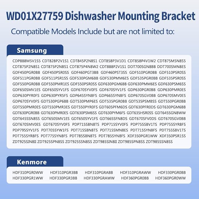 4 Pack WD01X27759 Dishwasher Countertop Mounting Bracket with Screws, Replacement Part Fit for GE, Hotpoint Dishwasher