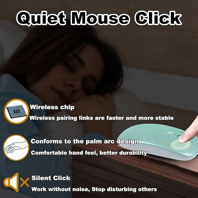 Bluetooth Wireless Keyboard and Mouse Combo,Ultra-Slim Ergonomic Small Rechargeable Bluetooth Keyboard Mouse Set for Apple iPad iPhone Samsung Tablet Phone Android PC Computer Mac Smartphone(Green)
