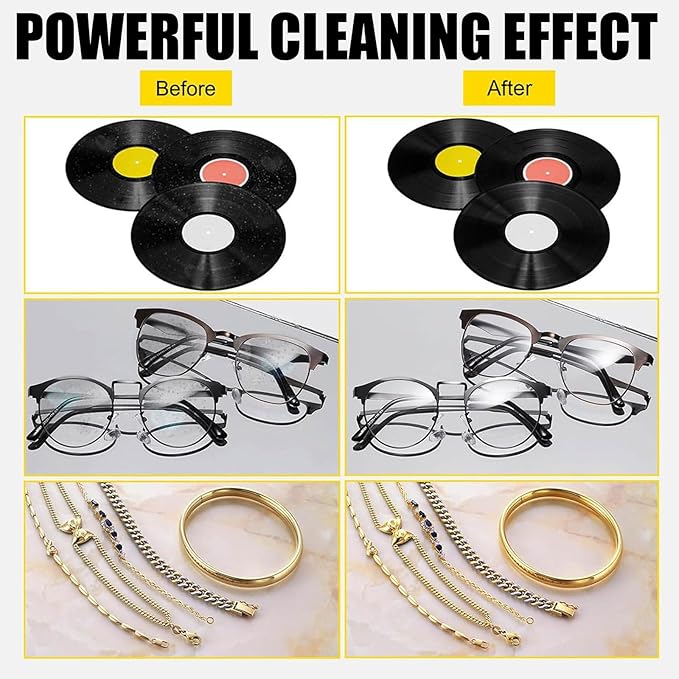 6.5L Stainless Steel Record Cleaner,Ultrasonic Record Cleaning Device,for Jewelry Watch Retainer Glasses More