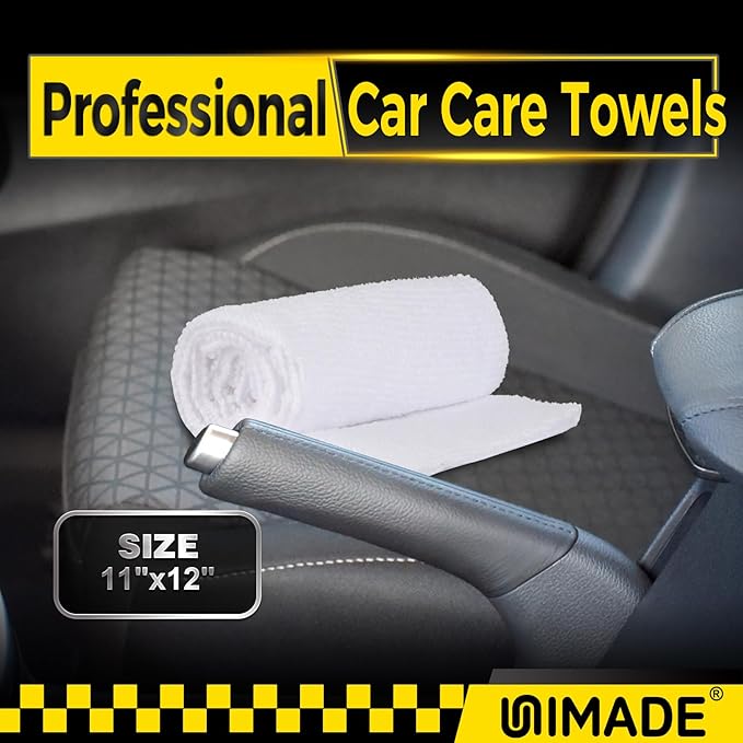 Microfiber Cleaning Cloth, 24 Pack Reusable Microfiber Towels for Cars Lint Free Cleaning Shop Towel Rags for Home Kitchen Automotive Bar Mechanic Restaurant Garage, 11.5"x 11.5", White