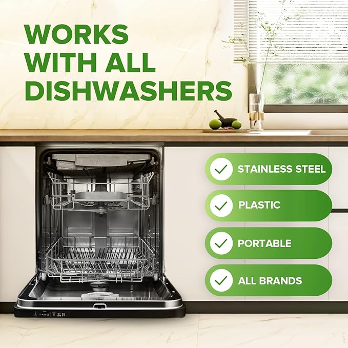 Renuv® Dishwasher Cleaner + Garbage Disposal Cleaner - Heavy Duty Kitchen Appliance Deep Cleaning, Descaling and Deodorizing, (12 Tablets of each)