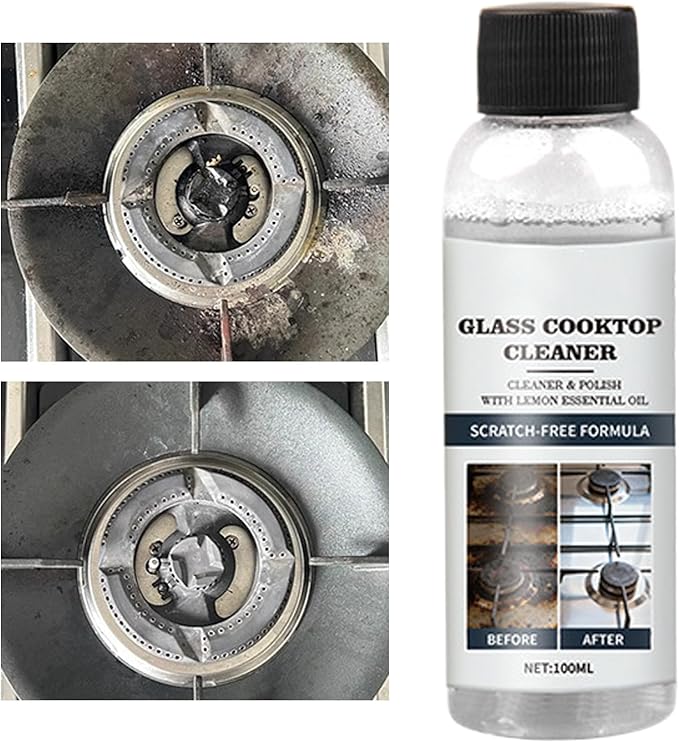 Stove Cleaner, Powerful Oil Remover Spray, 100ml Glass Top Degreaser for Kitchen, Cleaner, Cleaning Solution with Fast Action, Stove Countertop Floor Grout for Home Bathroom Grill
