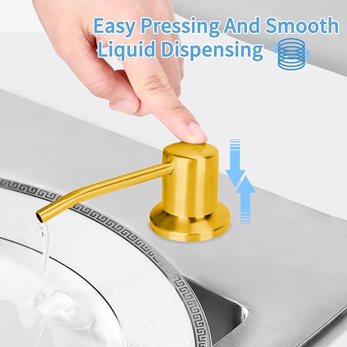 Soap Dispenser for Kitchen Sink Black Built in Soap Dispenser Pump Dish Liquid Countertop with Bottle