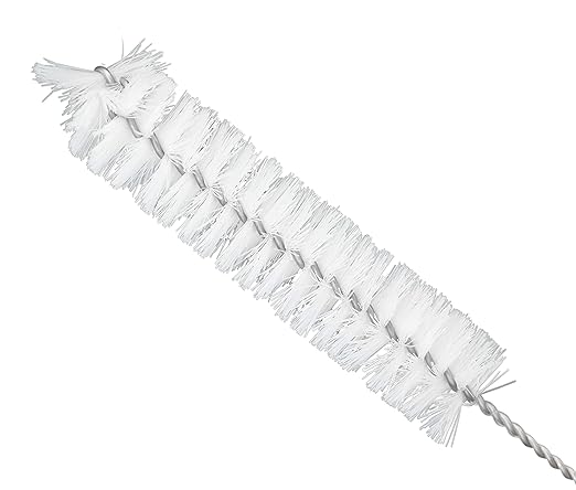 EISCO 12PK Bristle Cleaning Brushes with Fan-Shaped Ends, 9" - Twisted Stainless Steel Wire Handle - Ideal for 0.6" - 0.8" Diameter Tubes, Bottles, Flasks, Cylinders, Jars, Vases, Cups