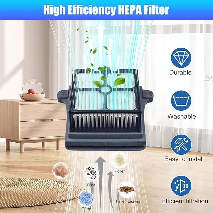 Replacement Brush Rollers and HEPA Filters for Tineco Floor ONE S6 / S7 Pro Cordless Wet Dry Vacuum Cleaner 2 Brush Rollers, 2 HEPA Filters with Clean Tool