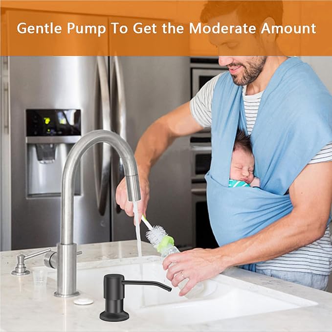 Sink Soap Dispenser, Kichen Sink Soap Dispenser, 47" Extension Tube kit, Under Sink Soap Dispenser Pump, No Need More Refills （Gray）
