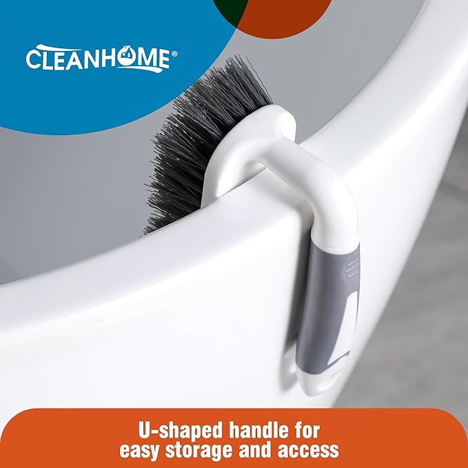 3 Pcs Scrub Brush,Multifunctional Cleaning Brush Set with Non-Slip Handle and Sturdy Bristles,Scrub Brushes for Cleaning Bathroom,Kitchen,Grout,Tile,Grey