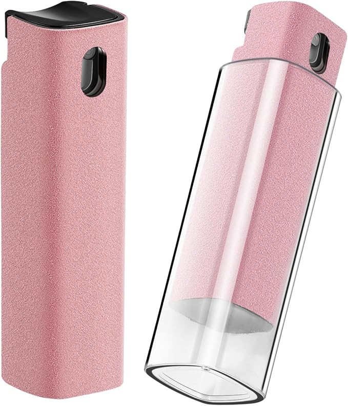 YTT Screen Cleaner, All-in-One Spray & Wipe Cleaner, with Transparent Protective Shell for All Phones, Laptop and Tablet Screens (Pink)