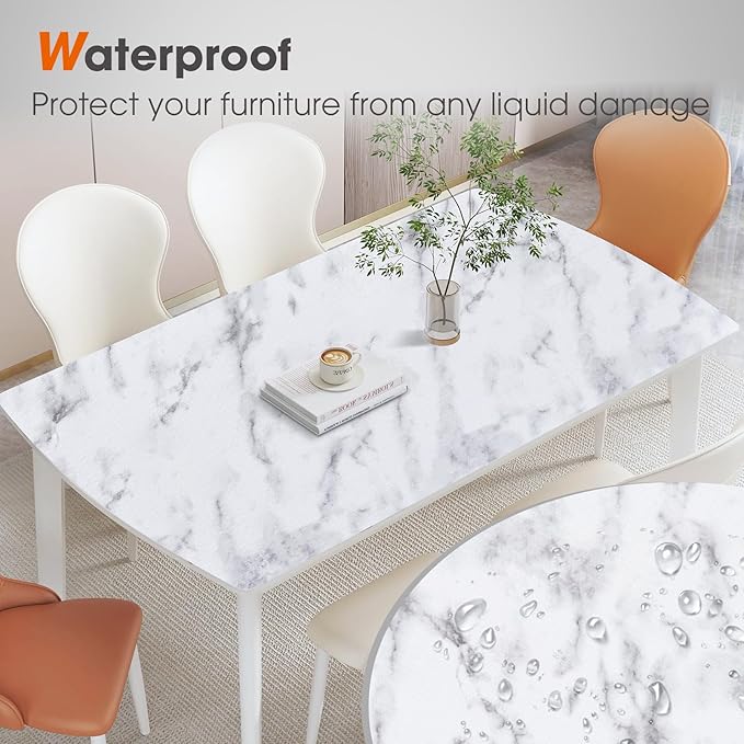 Drawer and Shelf Liner, Non-Slip Kitchen Cabinet Liners Non-Adhesive Thick Strong Grip Waterproof Washable Mats Protect Dresser Shelves Cupboard Bathroom Cabinets, White Marble, 12 in X 20 FT