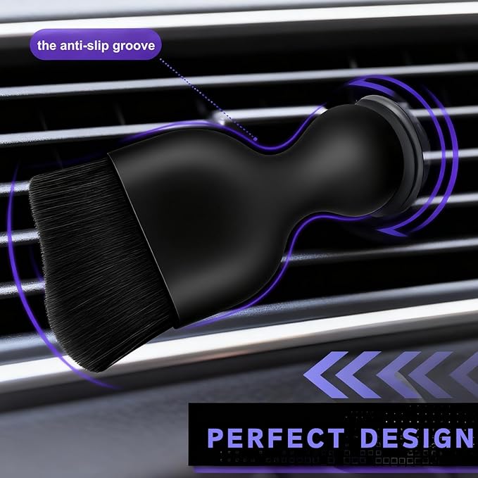 Bestac Car Interior Detailing Brush - Soft Bristle Auto Cleaning Tool for Dashboard, Dusting & Interior Surfaces