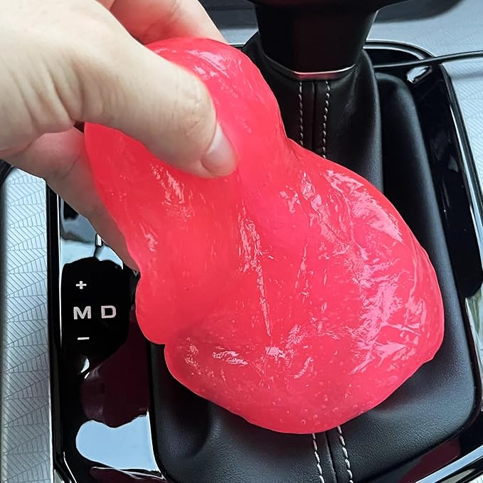 Pink Car Cleaning Gel, Cute Car Accessories for Women Interior, Car Detailing Kit for Vents, Dust Cleaning Slime, Keyboard Cleaner Putty, Car Essentials for New Car, 5.6oz