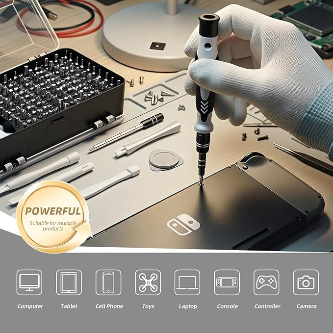 115-in-1 Precision Screwdriver Set, Micro Magnetic Repair Tool Kits,Mini Screwdriver Set,Professional Electronic Tools Kit for iPhone, MacBook, Computer, Laptop, PC, RC, PS4, Xbox, Eyeglasses, Watch