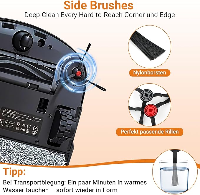 Replacement Kit for Eufy Robot Vacuum Omni S1 Pro: 1 Main Brushes, 1 Roller Mops, 4 Filters, 6 Side Brushes, 6 Dust Bags, 6 Scented Tablets,1 Cleaning Brush