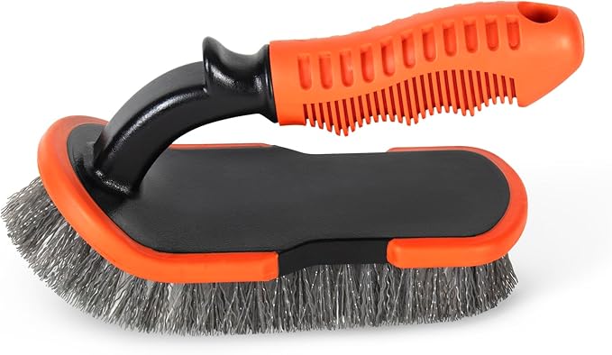 DecorRack 2 Pack Cleaning Brush, Heavy-Duty Scrub Brush with Ergonomic Handle for Floors, Tiles, Bathtubs, Grout, Decks, and Outdoor Surfaces (Assorted, 2 Pack)