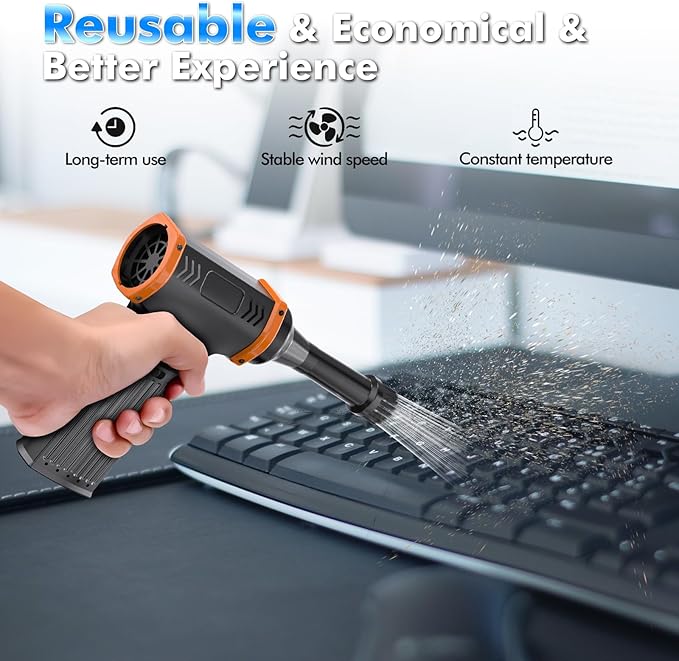 150000RPM Electric Air Duster: Continuously Variable Speed Powerful Air Blower for Computers PC Cleaning - 8000mAh Portable Turbo Fan for Home Car Office - College Back to School Gifts
