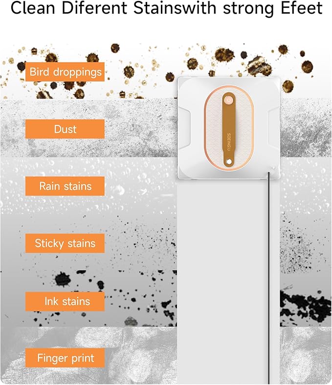 Window Cleaning Robot, Window Cleaner Robot with Dual Water Spray 6000Pa Suction Power Automatic Cleaning for High-Rise Windows and Glass Doors (4 Cleaning Modes)