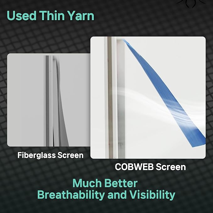 Premium Window Screen Replacement DIY KIT 39" 51" Blocks Rain, Pet Scratch, Pollen, Fine Dust 99%, 30Mesh Durable New Material (W39in X L120in-Only Screen)