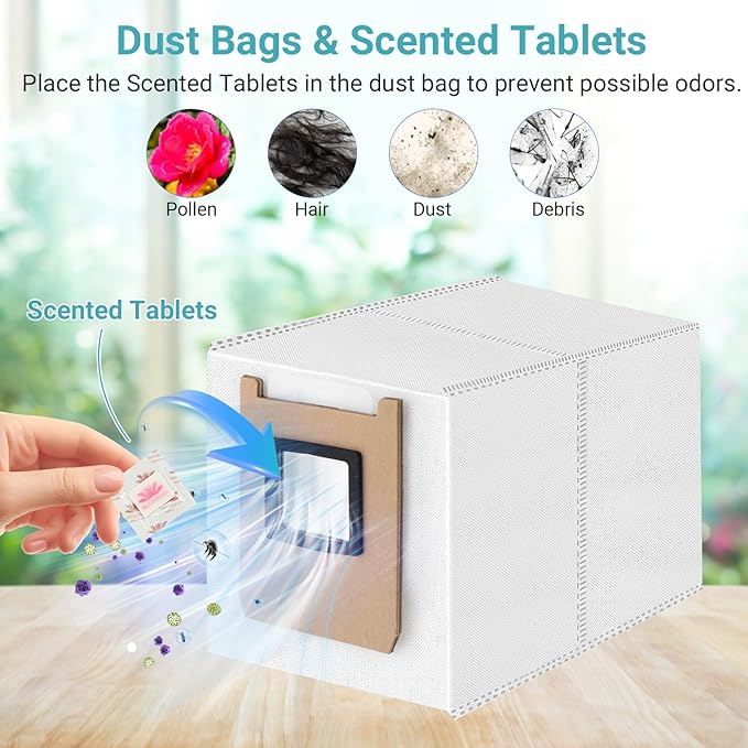 Replacement Kit for Eufy E25/E28:1Pair Main Brushes,2Roller Mops,4HEPA Filters(Right),6Side Brushes, 6Dust Bags, 6Scented Tablets (for Dust Bag Odor Control) + Cleaning Brush