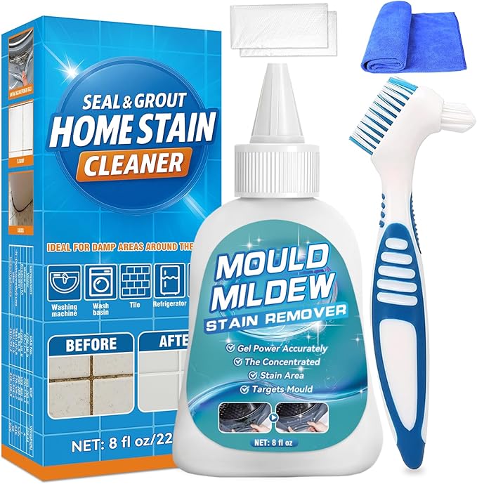 Bondtech HomeMold Stain Remover Gel, 8 Fl Oz Heavy Duty Stain Cleaner for Washing Machine Seal, All-Purpose Cleaning for Bathroom, Grout, Shower, Kitchen, Wall
