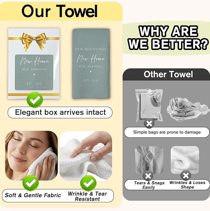 New Home Gift Kitchen Towels with Saying, Funny Decorative Hand Towel, Housewarming Gift Ideas for New Homeowners, Cute Funny Hand Towels Bathroom Kitchen 16x24 Inch-b03