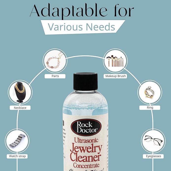 Rock Doctor Jewelry Cleaner Spray – Gentle Solution for Diamonds, Gold, Silver, Pearls, & Precious Stones – Restores Sparkle & Shine – 8 oz