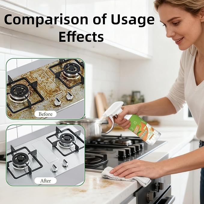 Multi-Purpose Cleaner, Natural Enzyme Formula to Household Appliances, Kitchen Appliance Cleaner, Easy Cleaning Household Items, for Hold, Oven, Stove, Range Hood (1pcs)