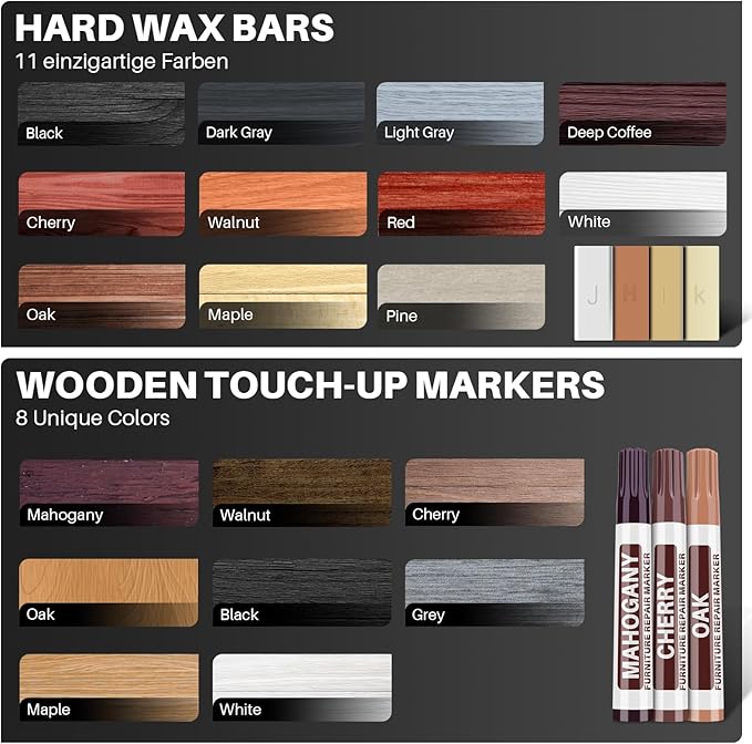 Vinyl Floor Repair Kit with Heat Pen - 11 Colors Laminate Wood Floor Repair Kit Touch Up Marker Hard Wax Linoleum Repair Kit Restore Any Scratches, Stains, Cracks, Hole for Floor, Door, Cabinet