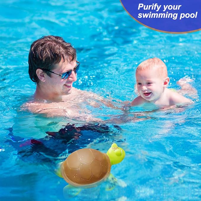 Blufree Chlorine Floater, Floating Chlorine Dispenser for Pools, Cute Turtle Pool Chlorines Floater, Large Capacity Chlorines Pool Floater w/Adjustable Release