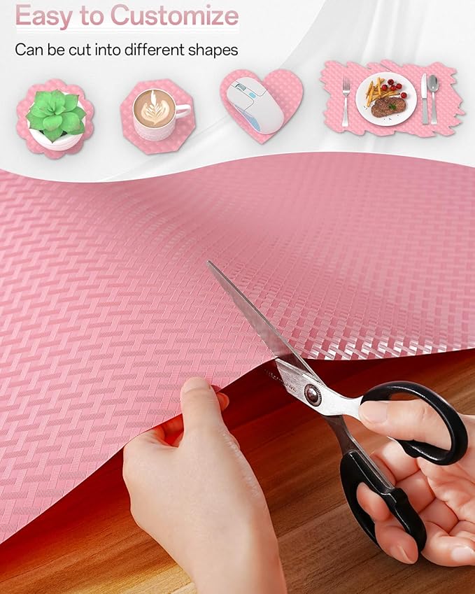 Shelf and Drawer Liner for Kitchen Cabinet, Non-Adhesive 18in x 360in Waterproof Contact Paper Refrigerator Liners Thickened Durable EVA Material Non Slip Mat for Dresser Cupboard Pantry Protector