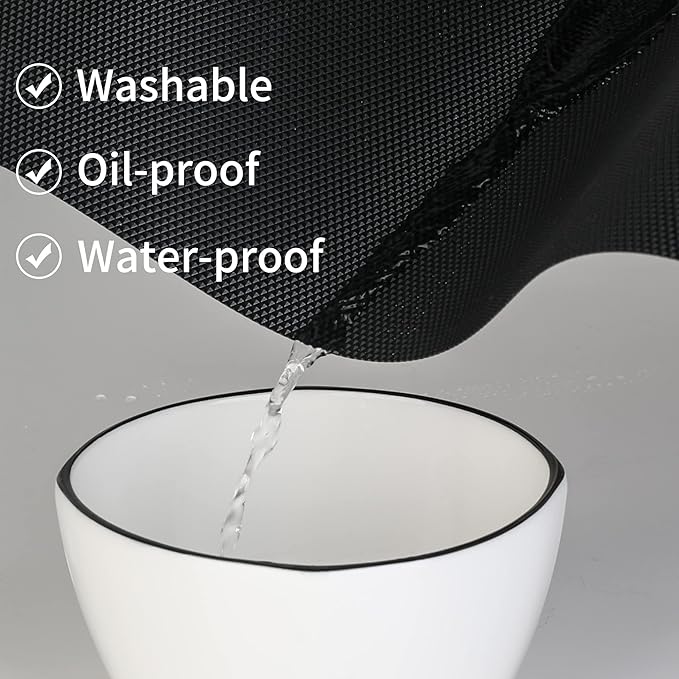 Kitchen Shelf Liner Drawer Liners, Non-Adhesive Refrigerator Liners Waterproof Fridge Mats with Strong Durable Kitchen Cabinets Mat for Drawers, Shelves, Pantry Black