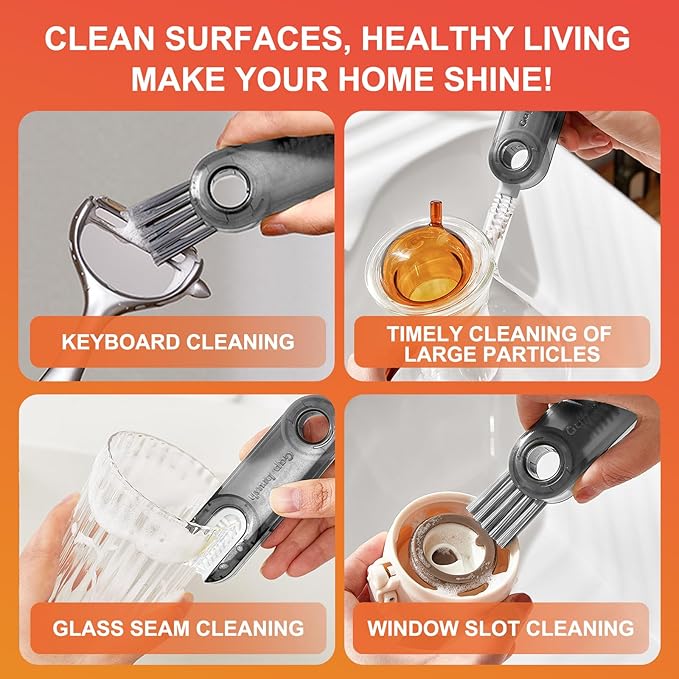 4 Pcs Small Dustpan and Brush Set, Mini Hand Broom and Dustpan Cleaning Tool for Cars, Desk, Keyboard, Countertop, Cat, Dog and Other Pets