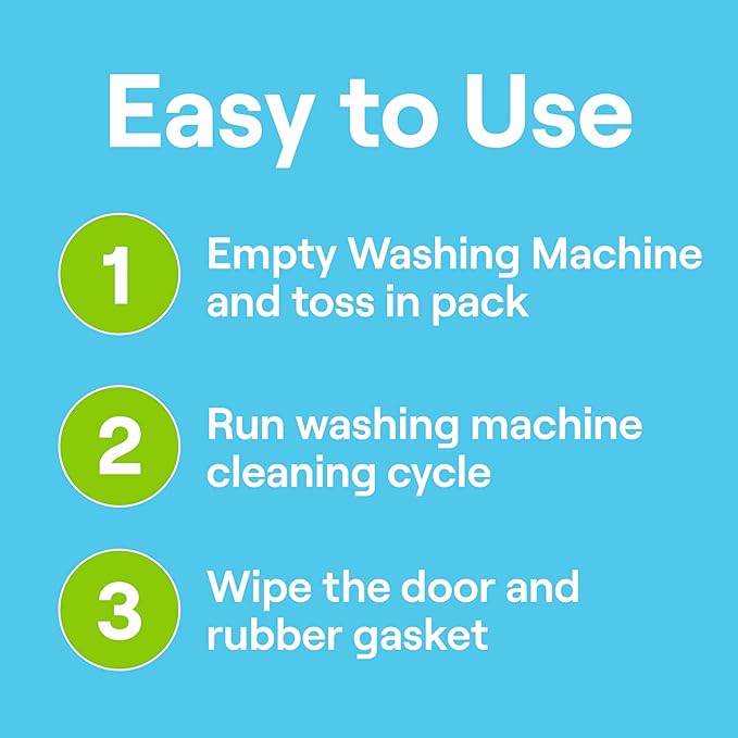 Seventh Generation Washing Machine Cleaner 6 Count Free & Clear Targets Odor-Causing Residue Powered by Oxy Power 4.2 oz (Pack of 2)