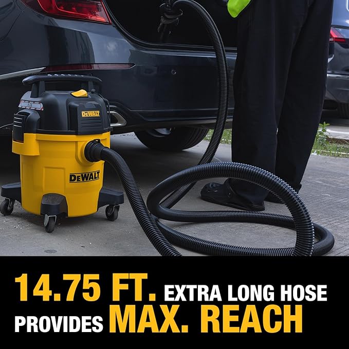 DEWALT 8-Piece Car Detailing Vacuum Hose Accessory Kit, Shop Vac Attachments for Efficient Cleaning, Compatible with Most Wet and Dry Shop Vacuum, DXVA13-0801