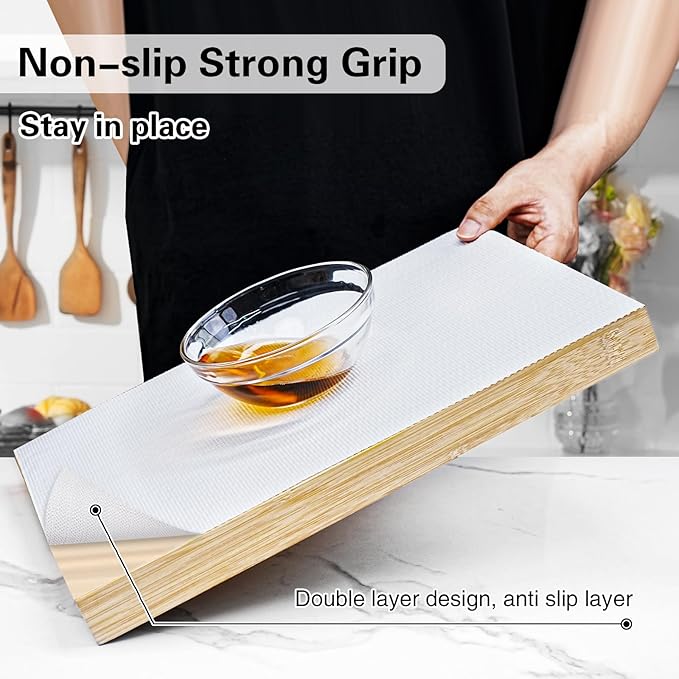 Drawer and Shelf Liner for Kitchen Cabinet,Non-Adhesive Cabinet Liner 12in x 10FT,Waterproof Shelf Paper Non-Slip Mats Cupboard Liners Contact Protect Dresser/Shelves/Table-White