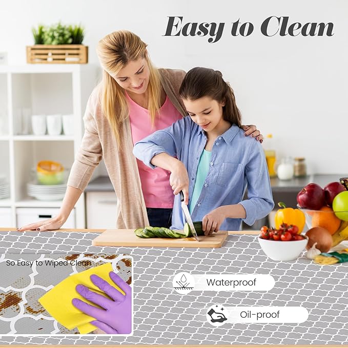 Drawer Shelf Liner for Kitchen Cabinets, Non Adhesive Slip Resistant Shelf Paper Easy to Clean, Strong Grip Thickened Waterproof Washable Mats for Pantry Shelves, Cupboard, Dresser, 17.5 in x 20 FT