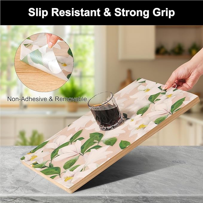 Cooyes Shelf Liner – Premium Non-Adhesive Cabinet & Drawer Liner for Kitchen – Waterproof Shelf Paper with Modern Pattern – Durable EVA Cabinet Mat – Easy to Cut （24" W x 120" L）