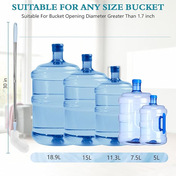 3 Gallon and 5 Gallon Water jug Cleaning Brush, Extra Long Water Bottle Carboy Brush