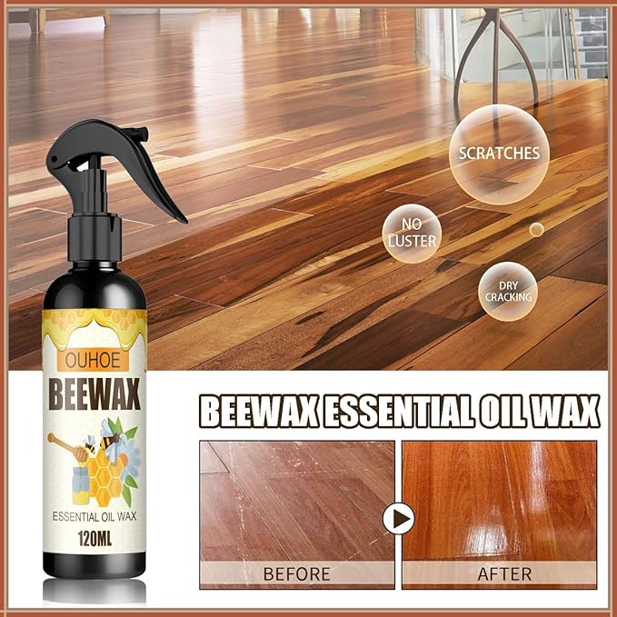 3 Pcs Beeswax Spray Wood Polish, Perfect for Kitchen Living Room Floors Furniture Polish and Cleaner Care.