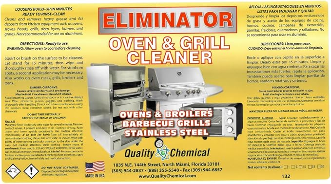 Quality Chemical Oven Cleaner & Grill Cleaner - Heavy-Duty/Fast Acting & Easy to Use/Degreaser/Heavy Duty Oven Cleaner/Best Oven Cleaner/Made in USA - 5 Gallon Pail