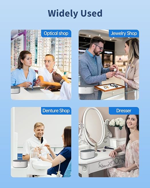 Ultrasonic Jewelry Cleaner Machine, JeaTone 20oz Ring Cleaner, 46KHz Professional Sonic Cleaner, Jewelry Cleaner for All Jewelry, Rings, Glasses, Dentures Grey