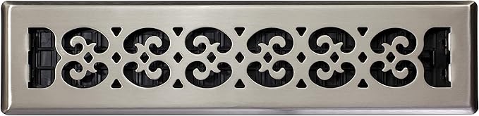 Decor Grates SPH214-NKL Floor Register, 2x14, Brushed Nickel Finish
