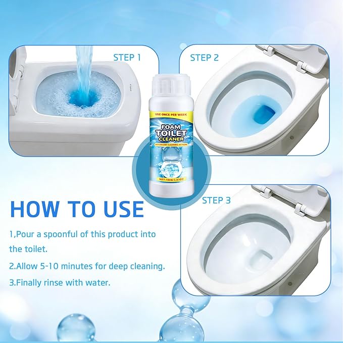 Foaming Toilet Bowl Cleaner | 2025 Advanced Formula for Deep Cleaning | Universal Use for Toolets & Squatting Pans | Easy Application, Fresh Scent