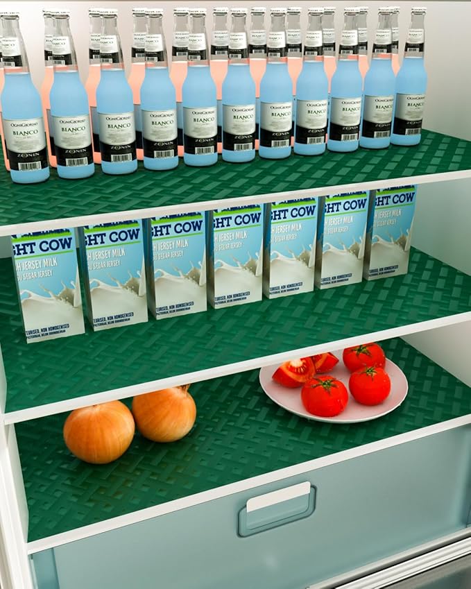 Shelf and Drawer Liner for Kitchen Cabinet, Non-Adhesive 24in x 240in Waterproof Contact Paper Refrigerator Liners Thickened Durable EVA Material Non Slip Mat for Dresser Cupboard Pantry Protector