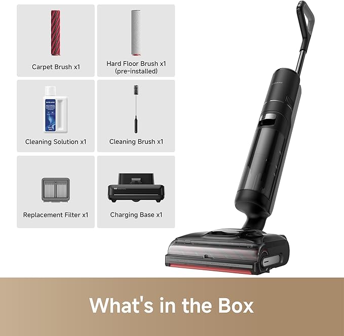 DREAME H15 Pro CarpetFlex Cordless Vacuum Mop, Wet Dry Vacuum Cleaner with Dual Brushes for Hard Floors & Carpet, Tangle-Free Hair-Cutting, 23kPa Suction, 180° Lie-Flat Floor Washer, 194°F Fast Drying