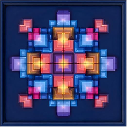 Nuxovilar Peel and Stick Vinyl Floor Tiles, 11.8"x11.8" Pixel Geometric Pattern, 10-Pack Self-Adhesive Flooring